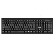 Tastatur Nilox NXKBE000011 Schwarz Qwerty Spanisch