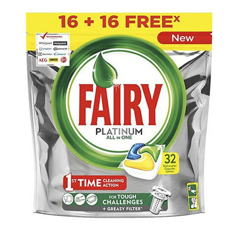 Tabs für Spülmaschine Fairy All in 1 Platinum Frisch (24 Stück)