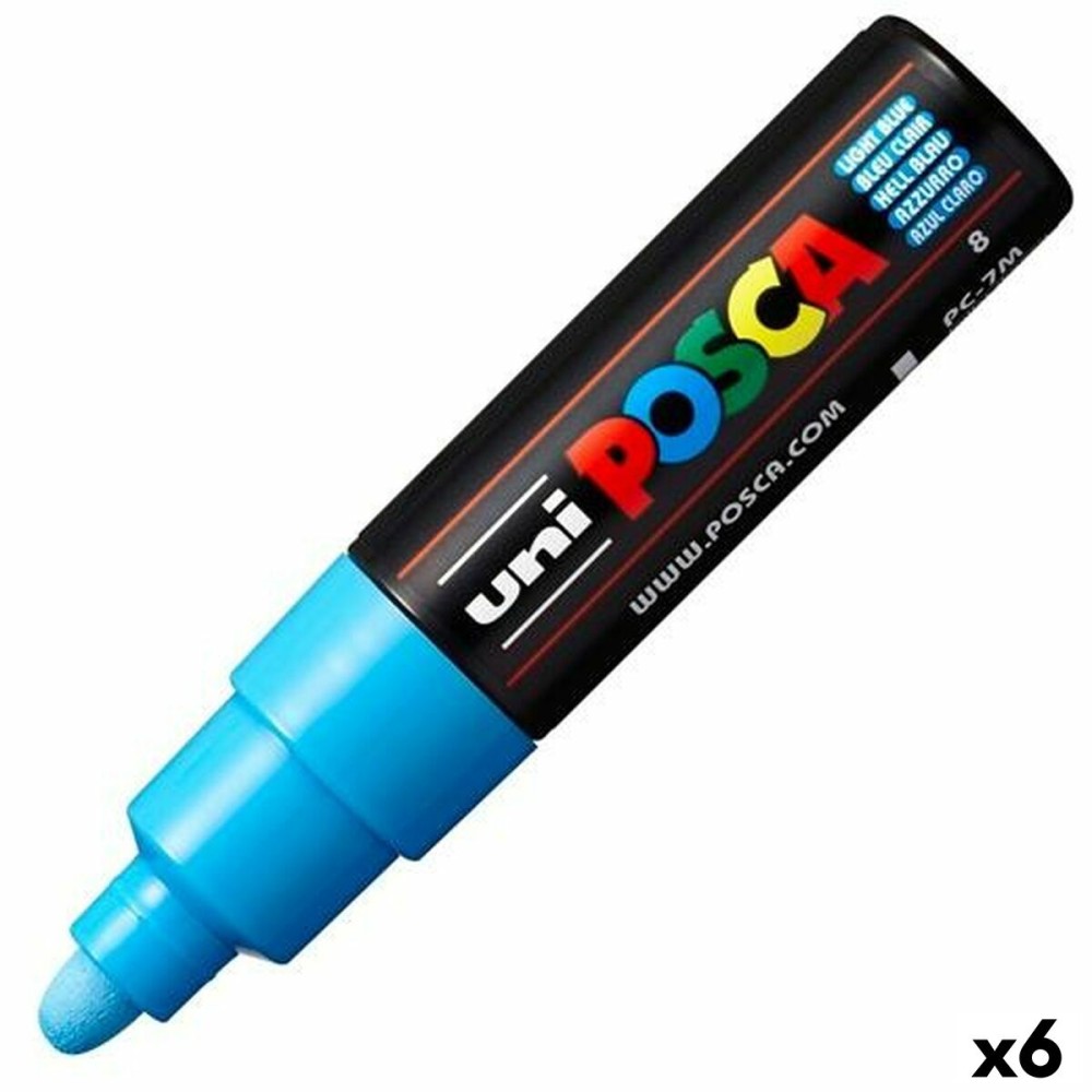 Marqueur POSCA PC-7M Bleu clair (6 Unités)