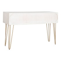 Console Home ESPRIT Blanc Doré Métal Bois de manguier 120 x 38 x 76 cm