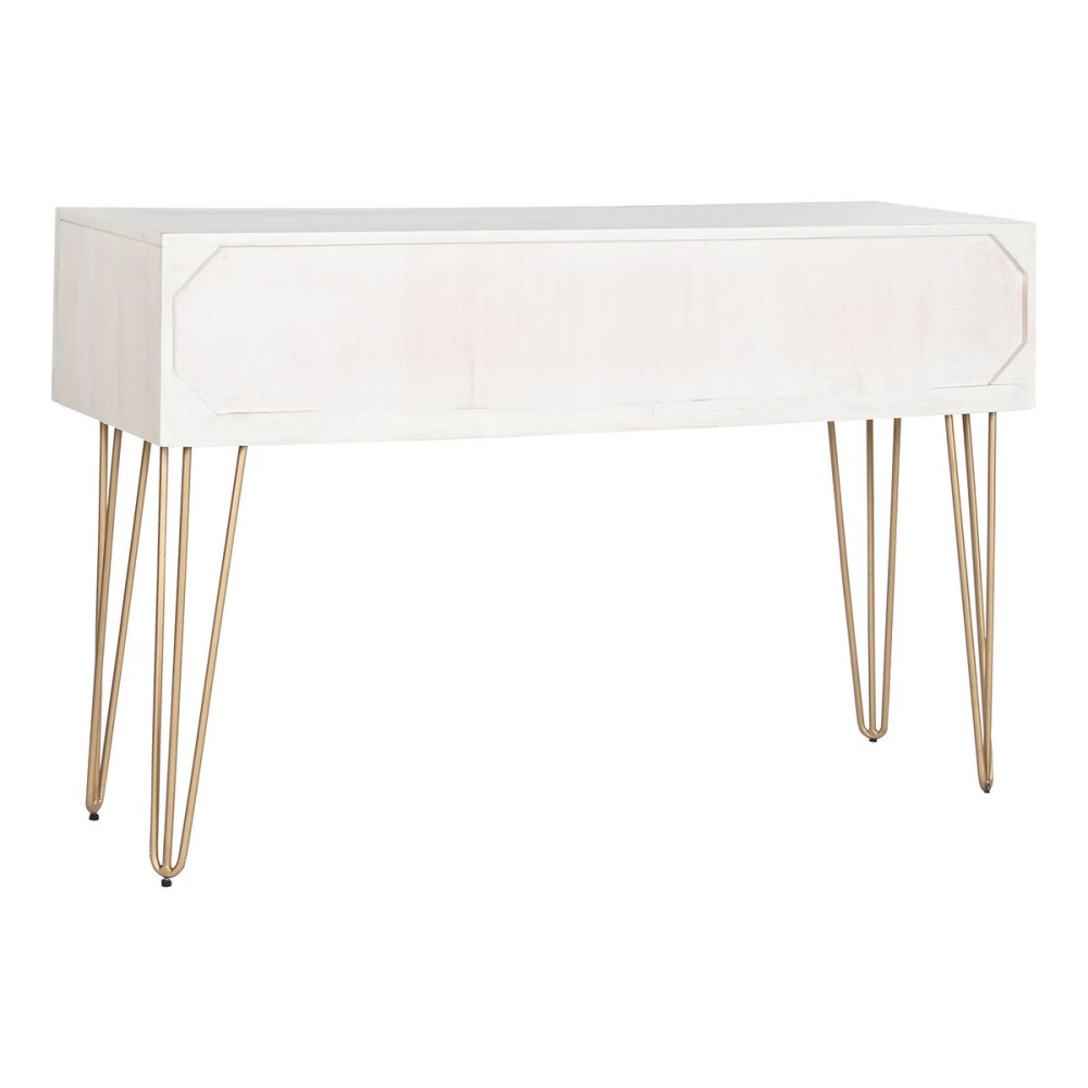 Console Home ESPRIT Blanc Doré Métal Bois de manguier 120 x 38 x 76 cm