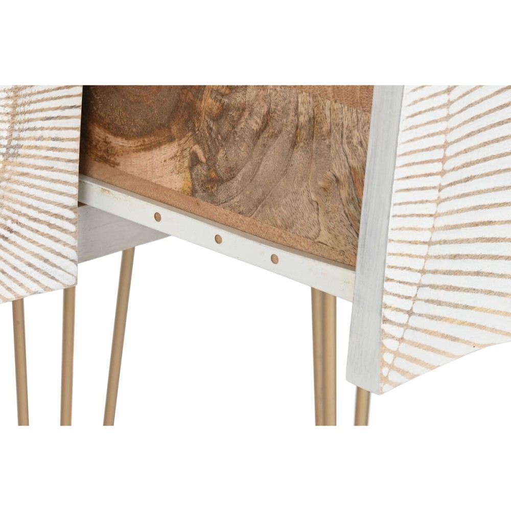 Console Home ESPRIT Blanc Doré Métal Bois de manguier 120 x 38 x 76 cm