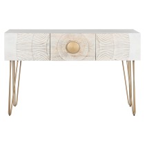 Console Home ESPRIT Blanc Doré Métal Bois de manguier 120 x 38 x 76 cm