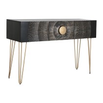 Console Home ESPRIT Black Golden Metal Mango wood 120 x 38 x 76 cm