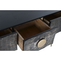 Console Home ESPRIT Black Golden Metal Mango wood 120 x 38 x 76 cm