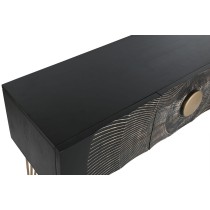 Console Home ESPRIT Black Golden Metal Mango wood 120 x 38 x 76 cm