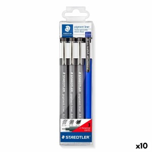 Set of Felt Tip Pens Staedtler Black (10 Units)