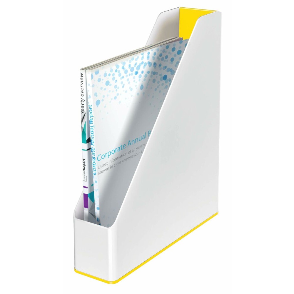 Magazine rack Leitz Yellow White A4 polystyrene 7,3 x 31,8 x 27,2 cm