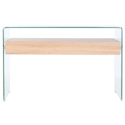 Console DKD Home Decor Transparent Light brown Crystal MDF Wood 120 x 35 x 80 cm