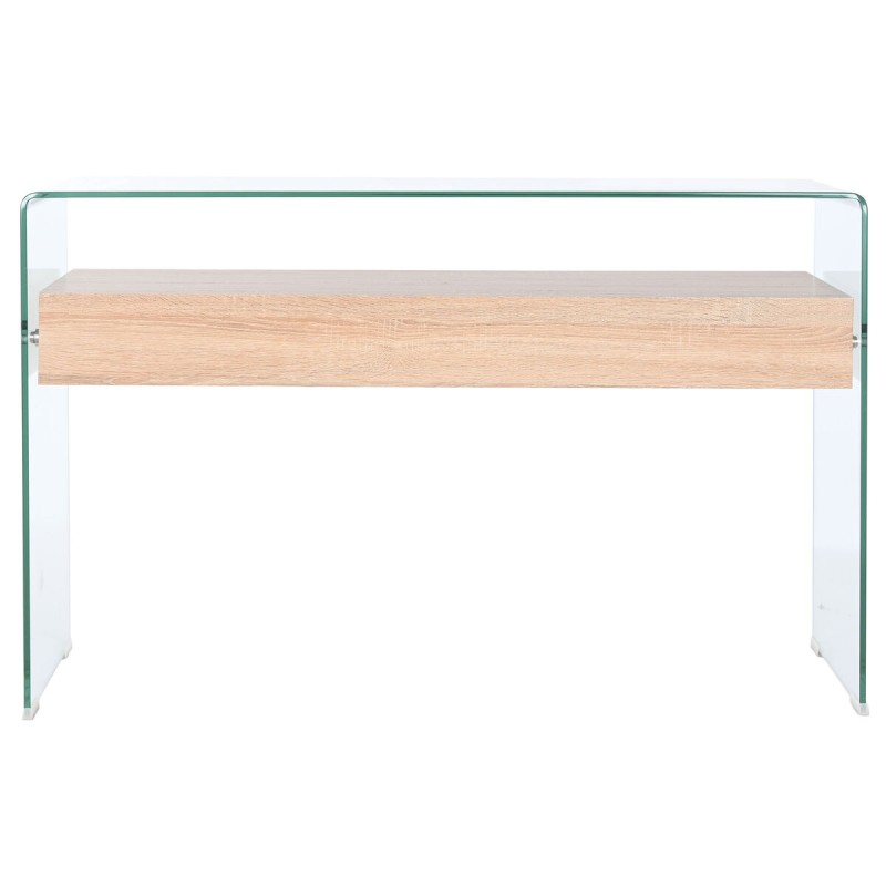 Console DKD Home Decor Transparent Light brown Crystal MDF Wood 120 x 35 x 80 cm