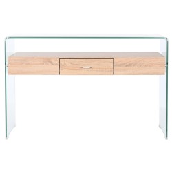 Console DKD Home Decor Transparent Light brown Crystal MDF Wood 120 x 35 x 80 cm