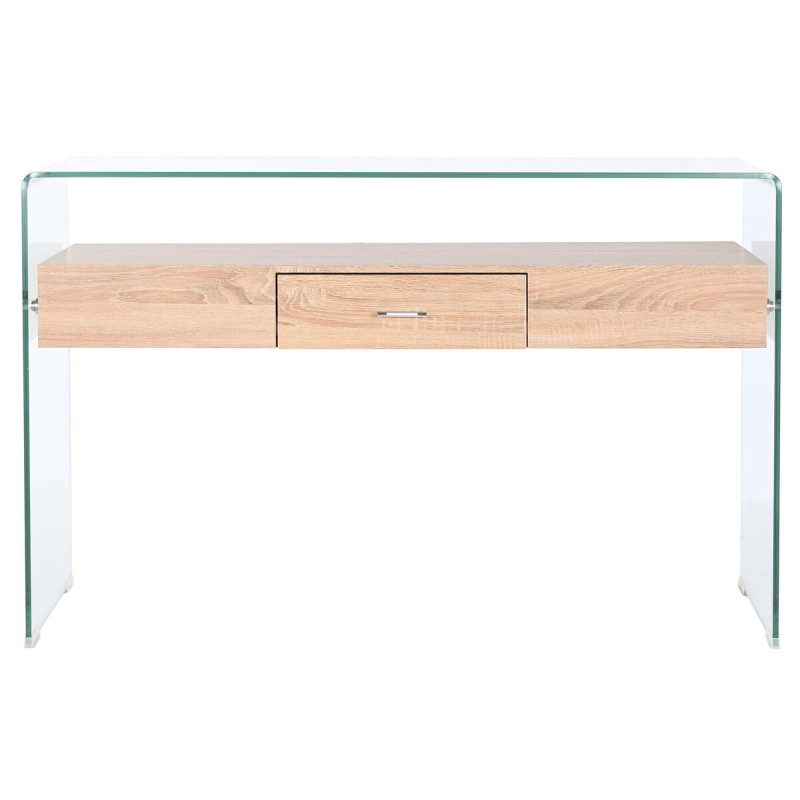 Console DKD Home Decor Transparent Marron Clair Verre Bois MDF 120 x 35 x 80 cm