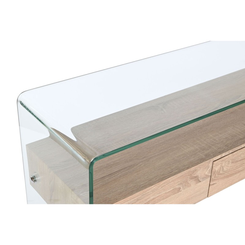 Console DKD Home Decor Transparent Light brown Crystal MDF Wood 120 x 35 x 80 cm