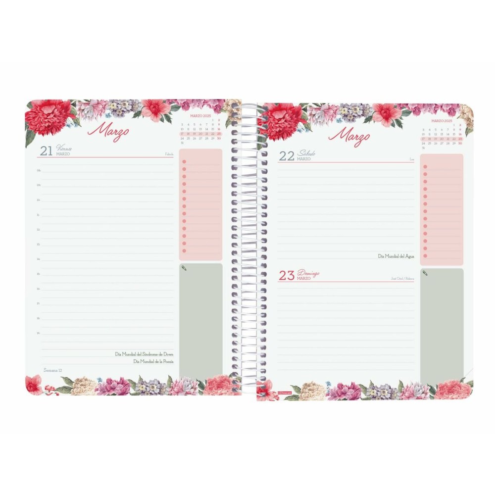 Agenda Finocam CLOE A5 15,5 x 21,2 cm 2025 Floral