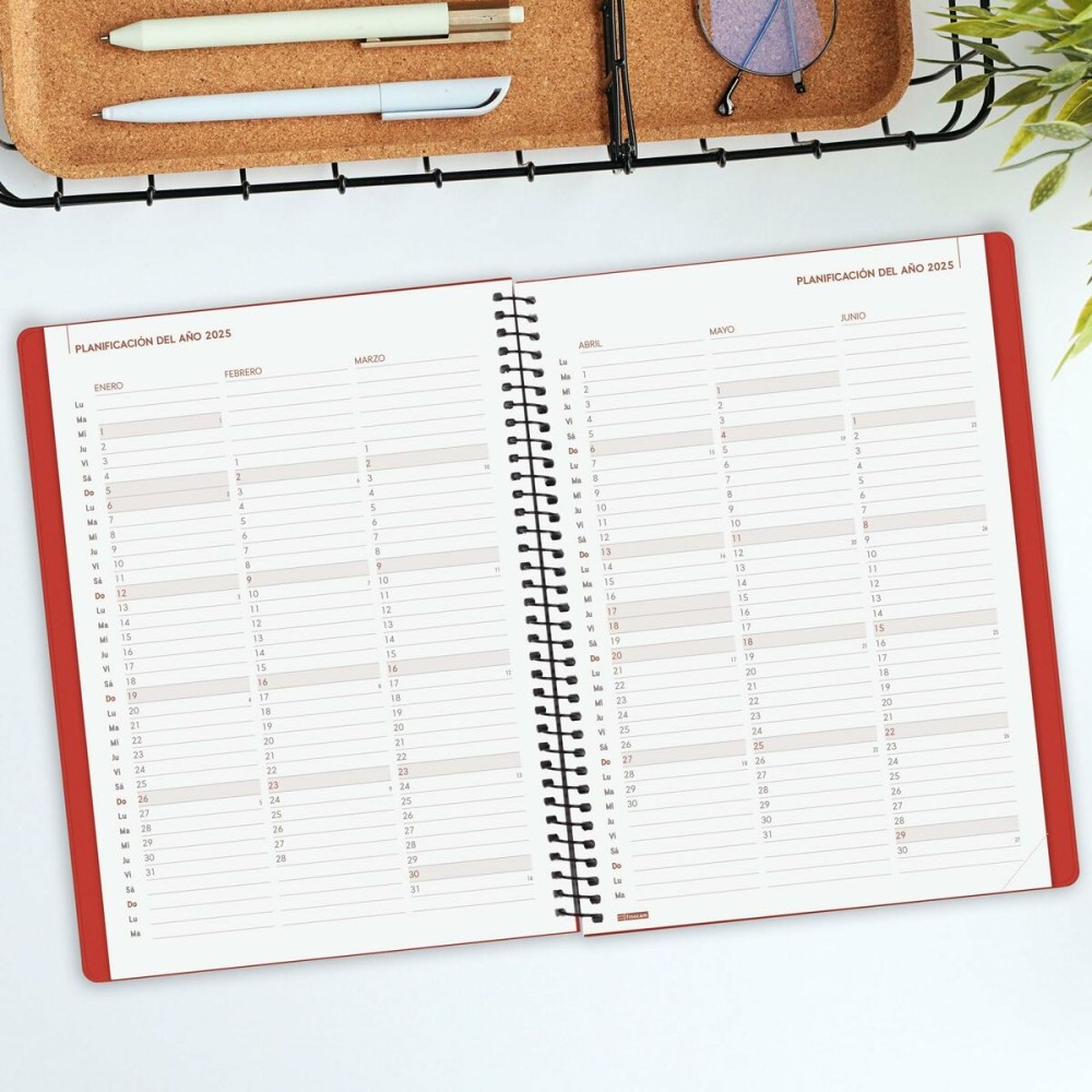 Agenda Finocam MY E10 Rouge A5 15,5 x 21,2 cm 2025