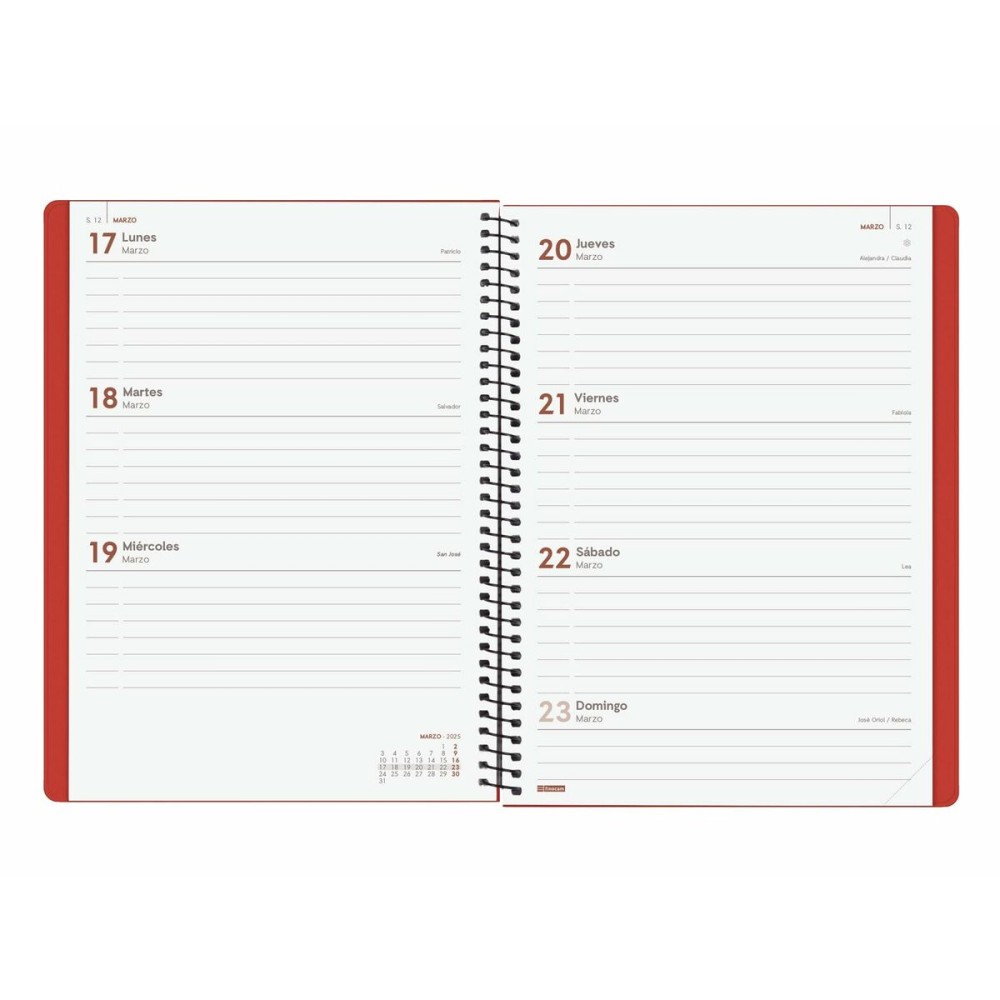 Agenda Finocam MY E10 Rouge A5 15,5 x 21,2 cm 2025