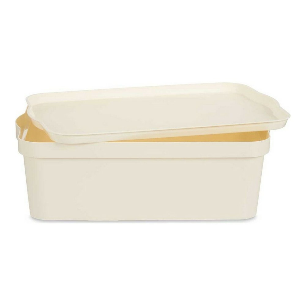 Boîte de rangement avec couvercle Kipit TP595-4 Crème Plastique 14 L 29,5 x 14,3 x 45 cm