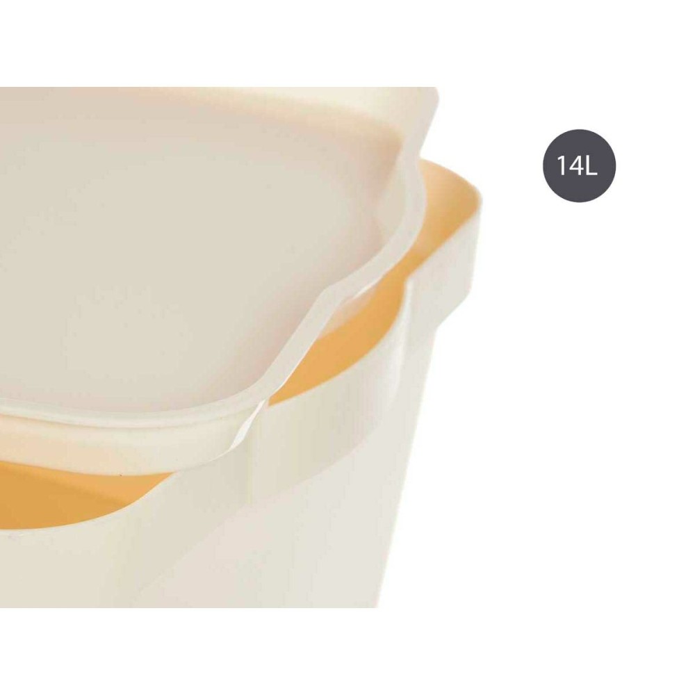 Storage Box with Lid Kipit TP595-4 Cream Plastic 14 L 29,5 x 14,3 x 45 cm