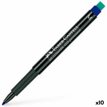 Marqueur permanent Faber-Castell Multimark 1523 M Bleu (10 Unités)