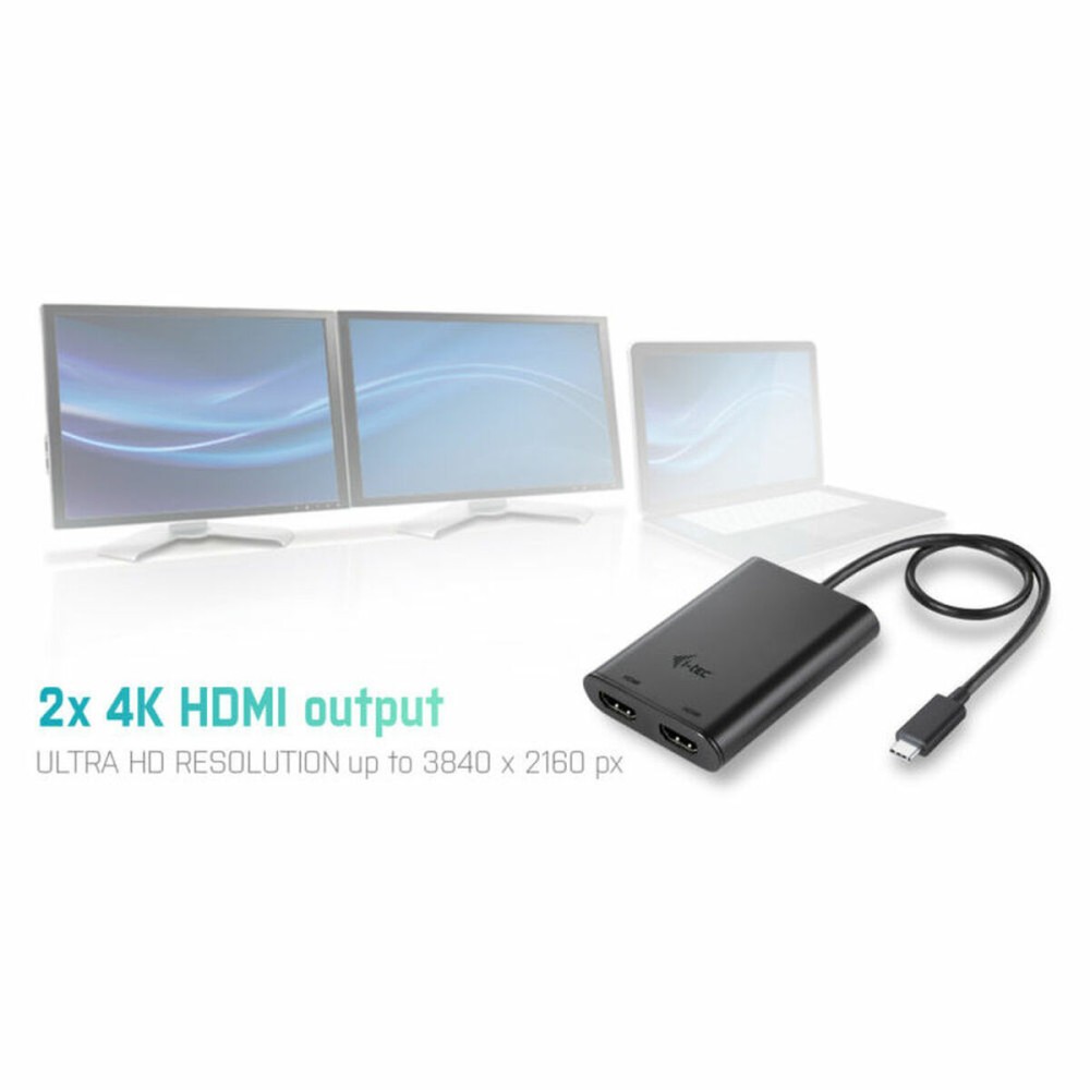 Adaptateur DisplayPort vers HDMI i-Tec C31DUAL4KHDMI        Noir 4K Ultra HD