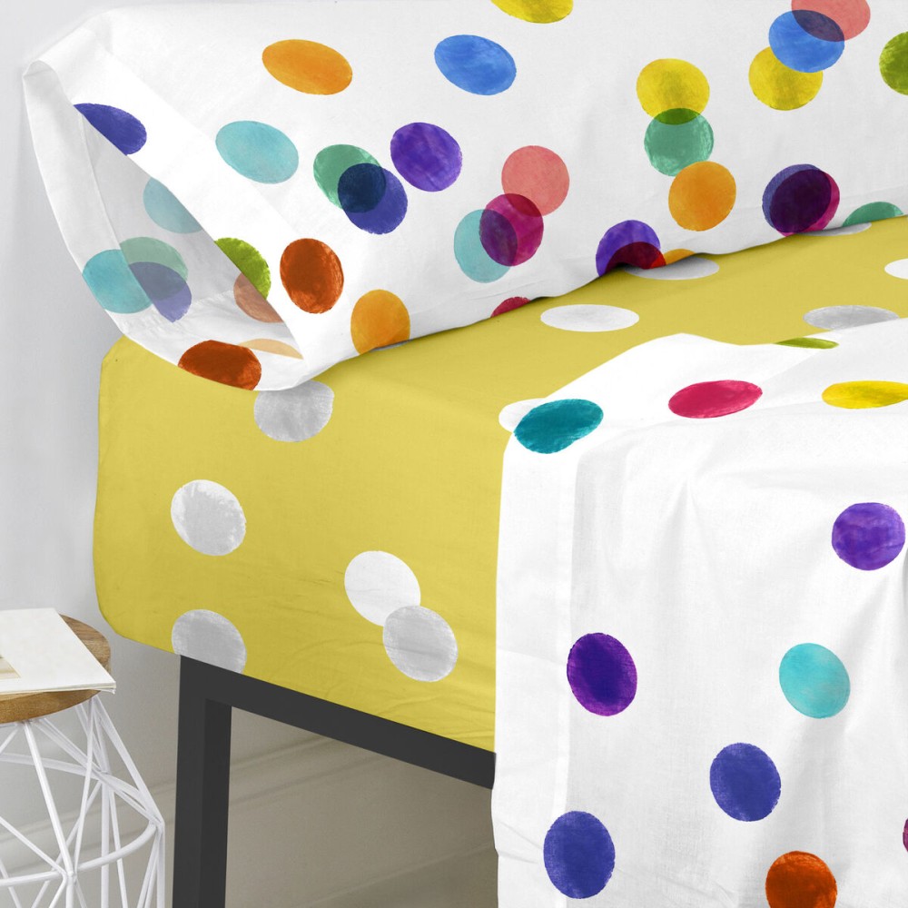 Fitted sheet HappyFriday Confetti Multicolour 105 x 200 x 32 cm