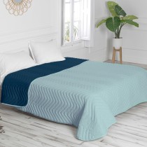 Reversible Bedspread HappyFriday Basic Arista Navy Blue Mint 270 x 260 cm