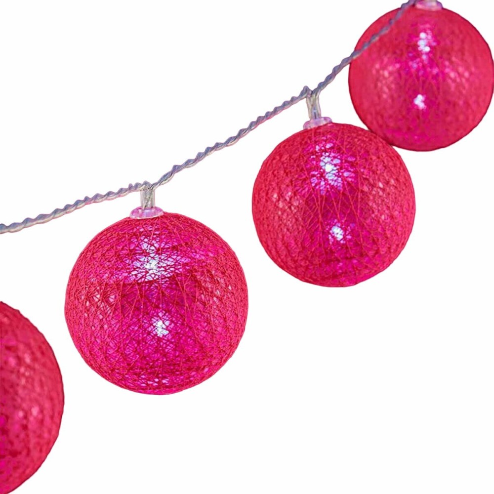 Guirlande de boules LED Ø 6 cm Rose foncé 2 m