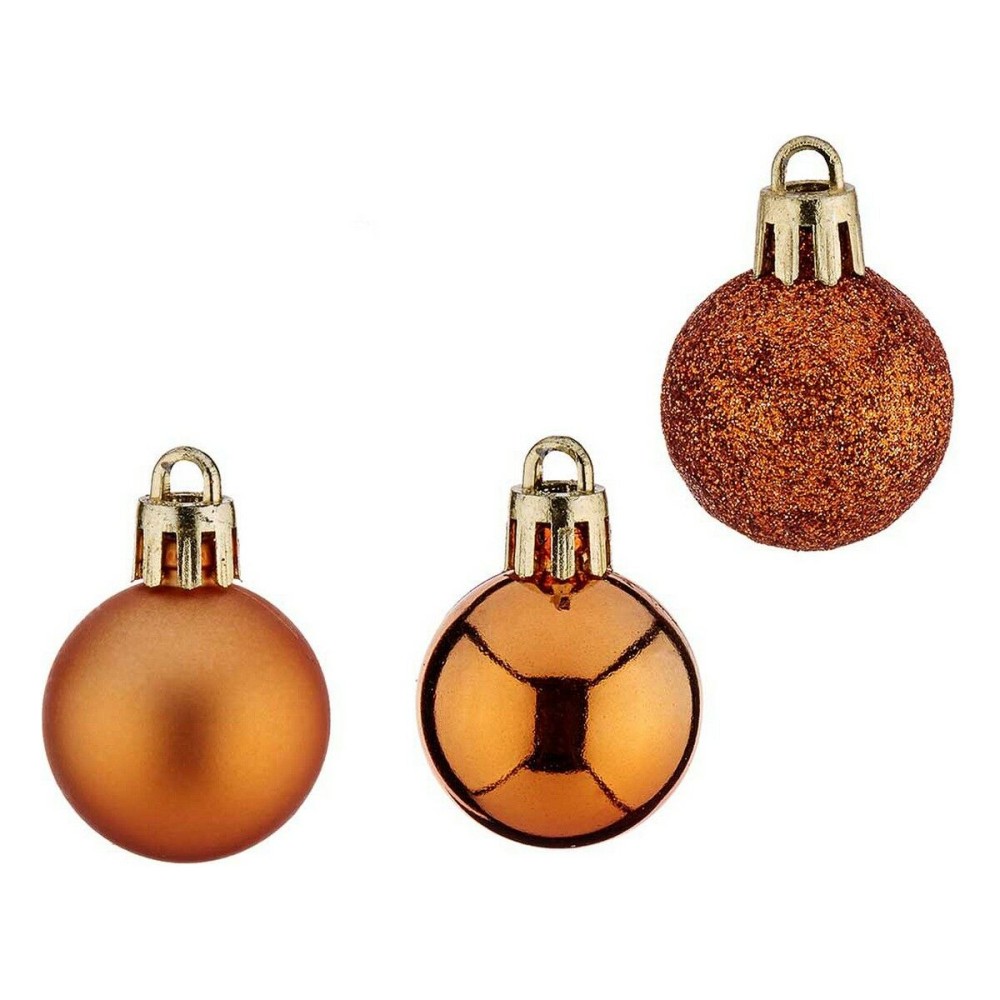 Christmas Baubles 12 Units Ø 3 cm Orange Plastic