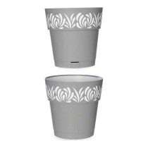 Self-watering flowerpot Stefanplast Gaia Grey White Plastic 25 x 25 x 25	 cm