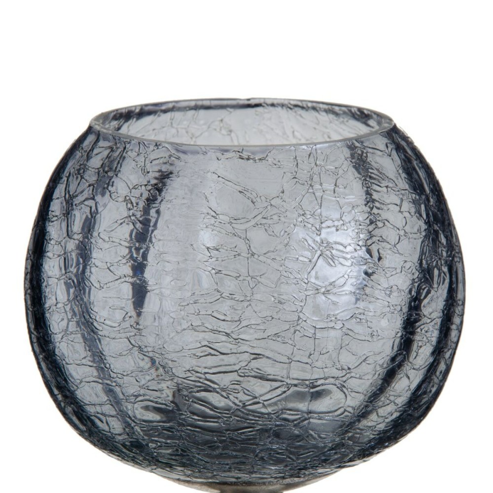 Bougeoir 13 x 13 x 56 cm Verre Gris Métal Argent