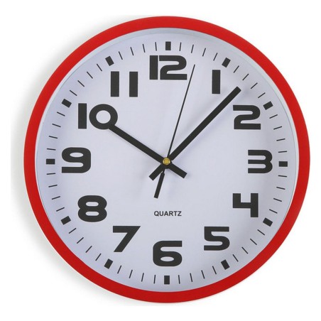 Horloge Murale Versa Rouge Plastique 3,8 x 25 x 25 cm