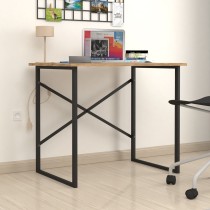 Desk Alexandra House Living Black Oak Metal Wood MDP 90 x 75 x 60 cm industrial