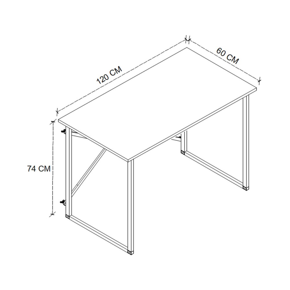 Desk Alexandra House Living Black Oak Metal Wood MDP 120 x 75 x 60 cm industrial