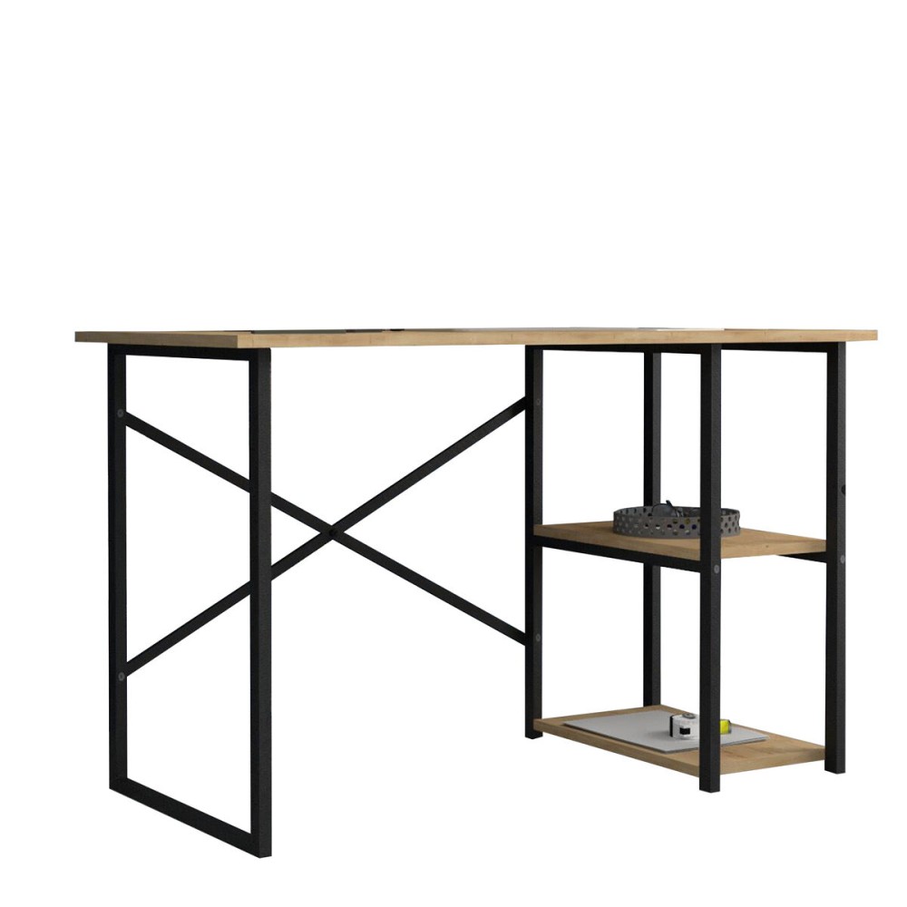 Desk Alexandra House Living Black Oak Metal Wood MDP 120 x 75 x 60 cm industrial