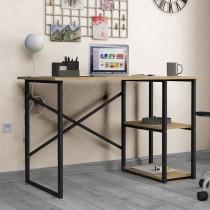 Bureau Alexandra House Living Noir Chêne Métal Bois MDP 120 x 75 x 60 cm industriel