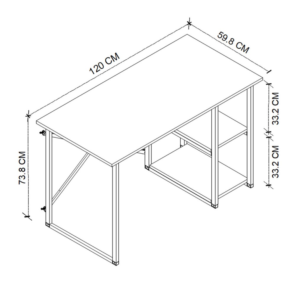 Schreibtisch Alexandra House Living Schwarz Eg Metall Holz MDP 120 x 75 x 60 cm Industriell