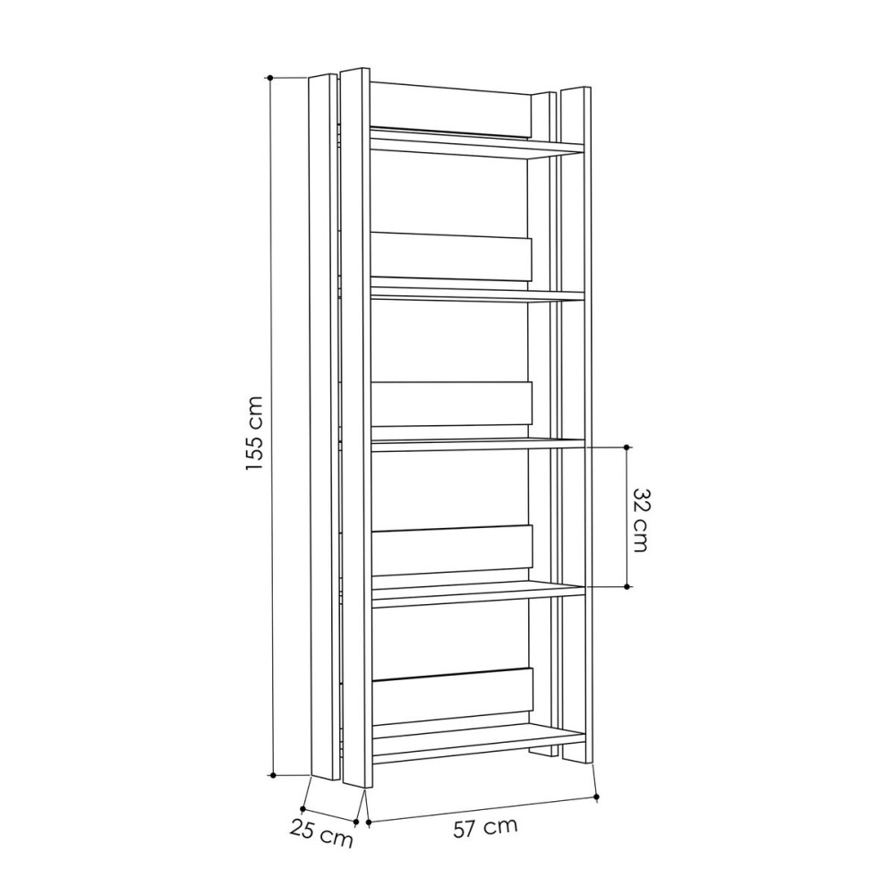 Bookshop Alexandra House Living White Wood MDP 57 x 155 x 25 cm 5 Shelves