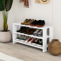 Shoe bench Alexandra House Living White 84 x 44 x 29 cm 2 Shelves