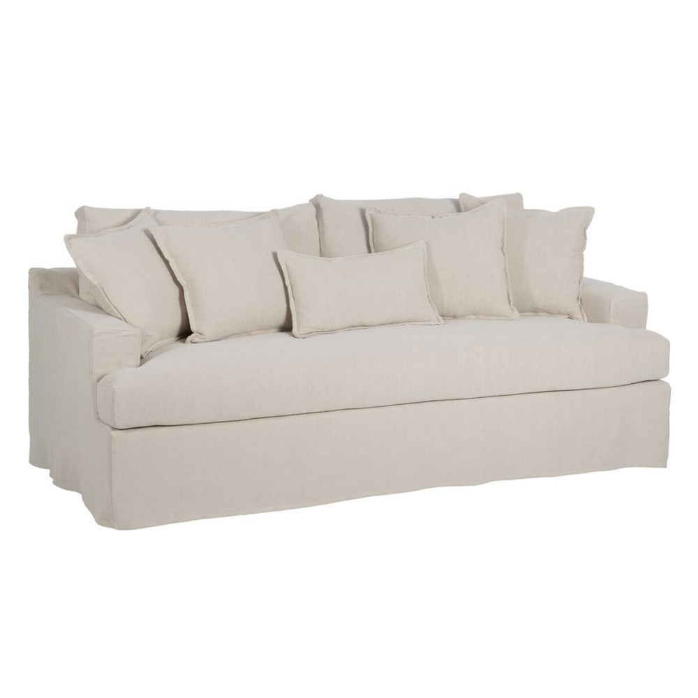 Sofa Schwarz Creme 215 x 94 x 94 cm