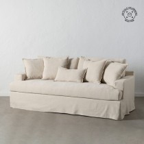 Sofa Schwarz Creme 215 x 94 x 94 cm