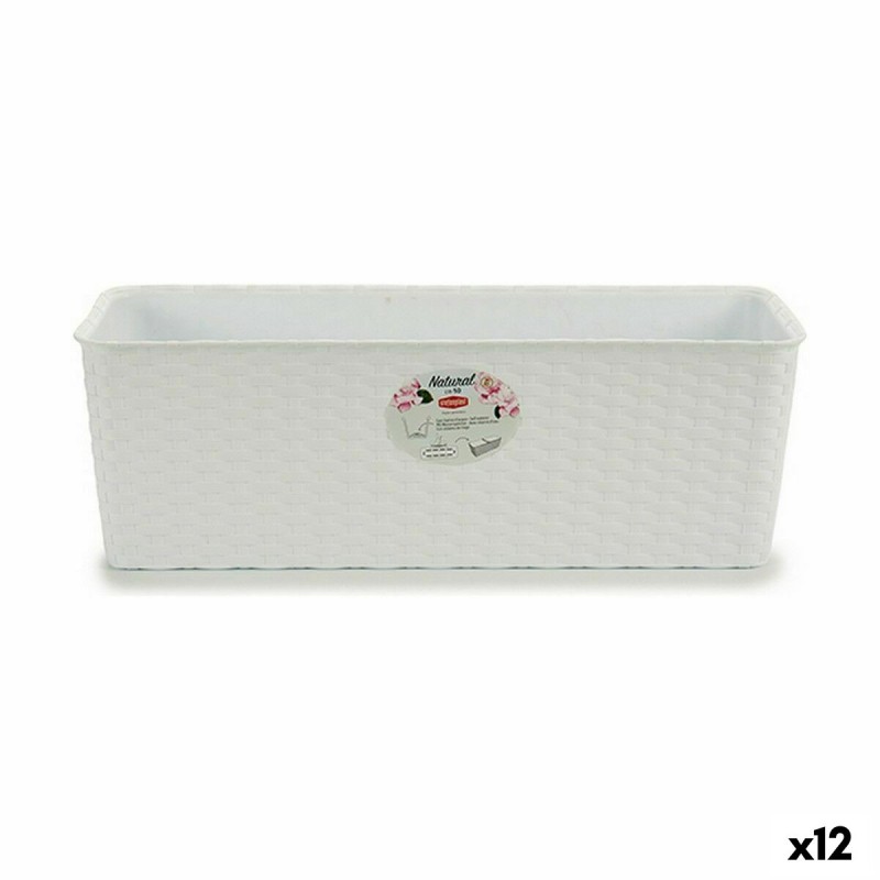 Planter Stefanplast White Plastic 48,5 x 16 x 18 cm (12 Units)