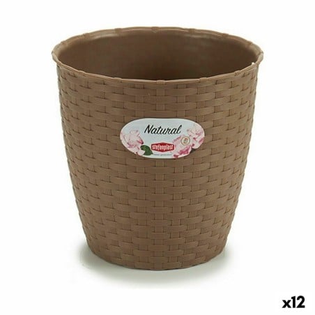 Blumentopf Stefanplast Braun Kunststoff 19 x 17,5 x 19 cm (12 Stück)