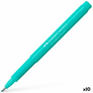 Felt-tip pens Faber-Castell Broadpen Document Turquoise (10 Units)