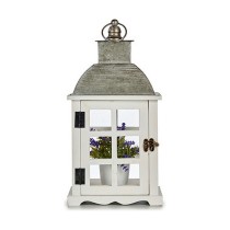 Lantern Silver Metal Wood White (14 x 39,3 x 20 cm) (6 Units)