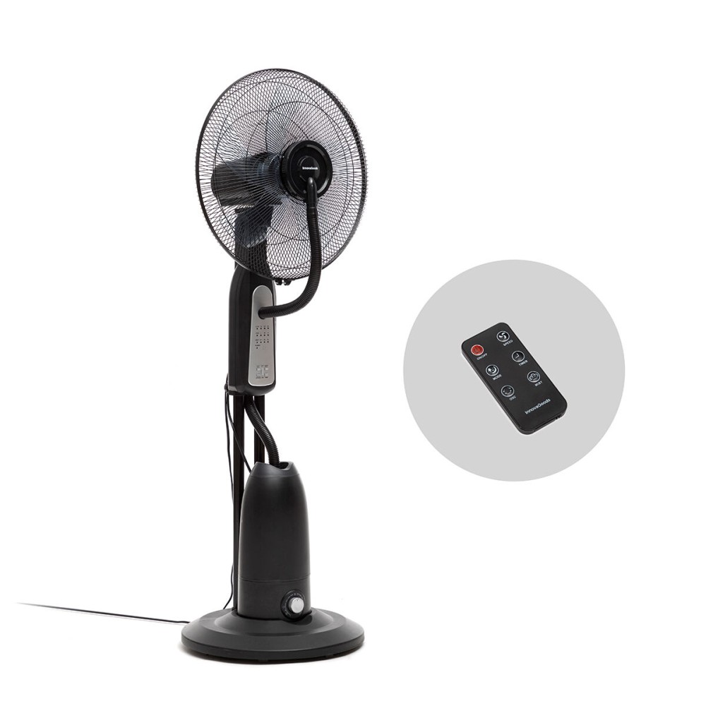 Nebuliser Pedestal Fan with Remote Control InnovaGoods Mistinn Black 90 W 2,8 L