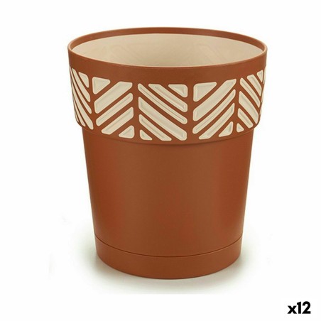 Selbstbewässernder Blumentopf Stefanplast Orfeo Terrakotta Kunststoff 15 x 15 x 15 cm (12 Stück)