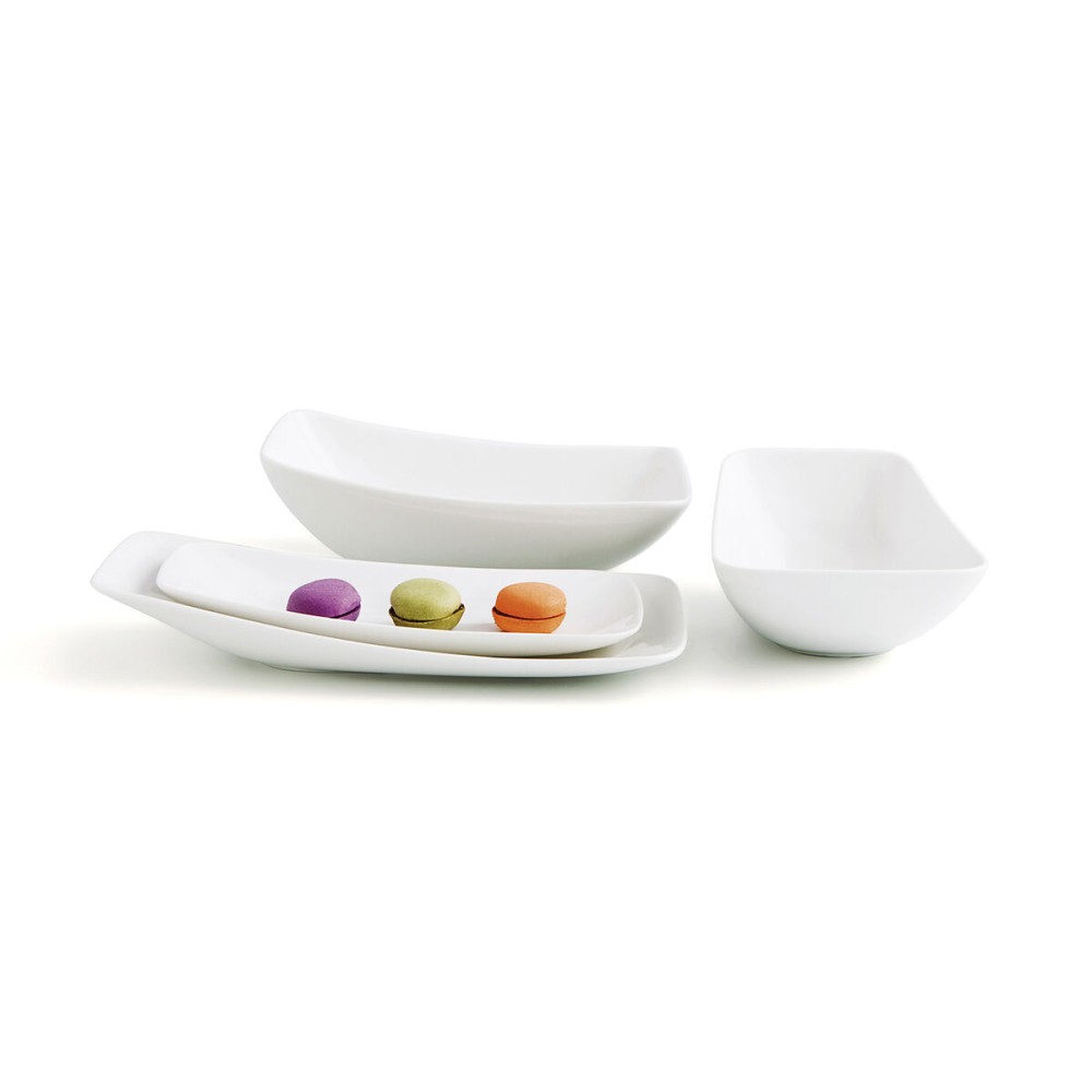 Bowl Ariane Vital Rectangular Ceramic White (24 cm) (6 Units)