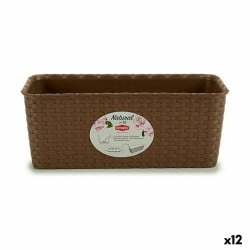 Planter Stefanplast Brown PVC 13 x 11 x 28,5 cm (12 Units)