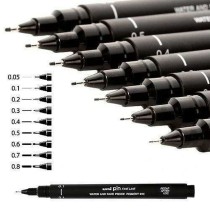 Permanent marker Uni-Ball PIN02-200(S) Black 12 Pieces