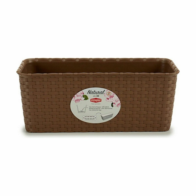 Planter Stefanplast Brown PVC 13 x 11 x 28,5 cm (12 Units)